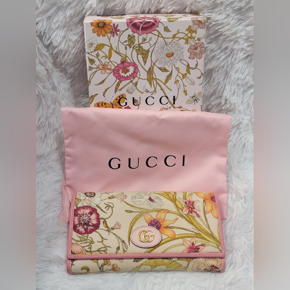 Auth💕🔥 Gucci Flora Wallet On Chain (SHG-35633) - Picture 3 of 15